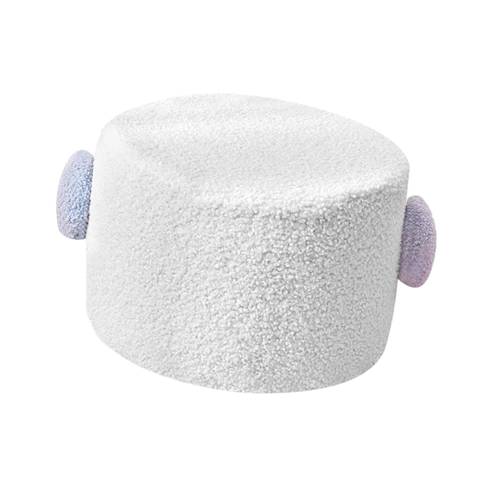 Small Footstool Ottoman Stool Foot Stool Removable Cover Sofa Tea Stool Foot Rest Stool for Sturdy Room Apartment Office Home White