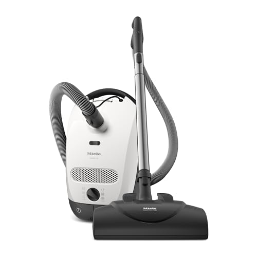 Miele Classic C1 Cat & Dog Bagged Canister Vacuum, Lotus White - Pet Hair, Portable