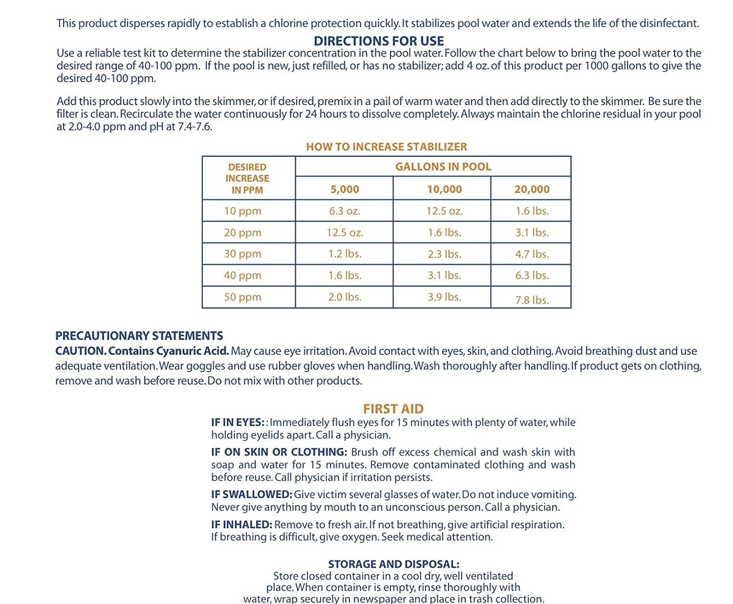 Robelle Stabilizer and Conditioner for Swimming Pools