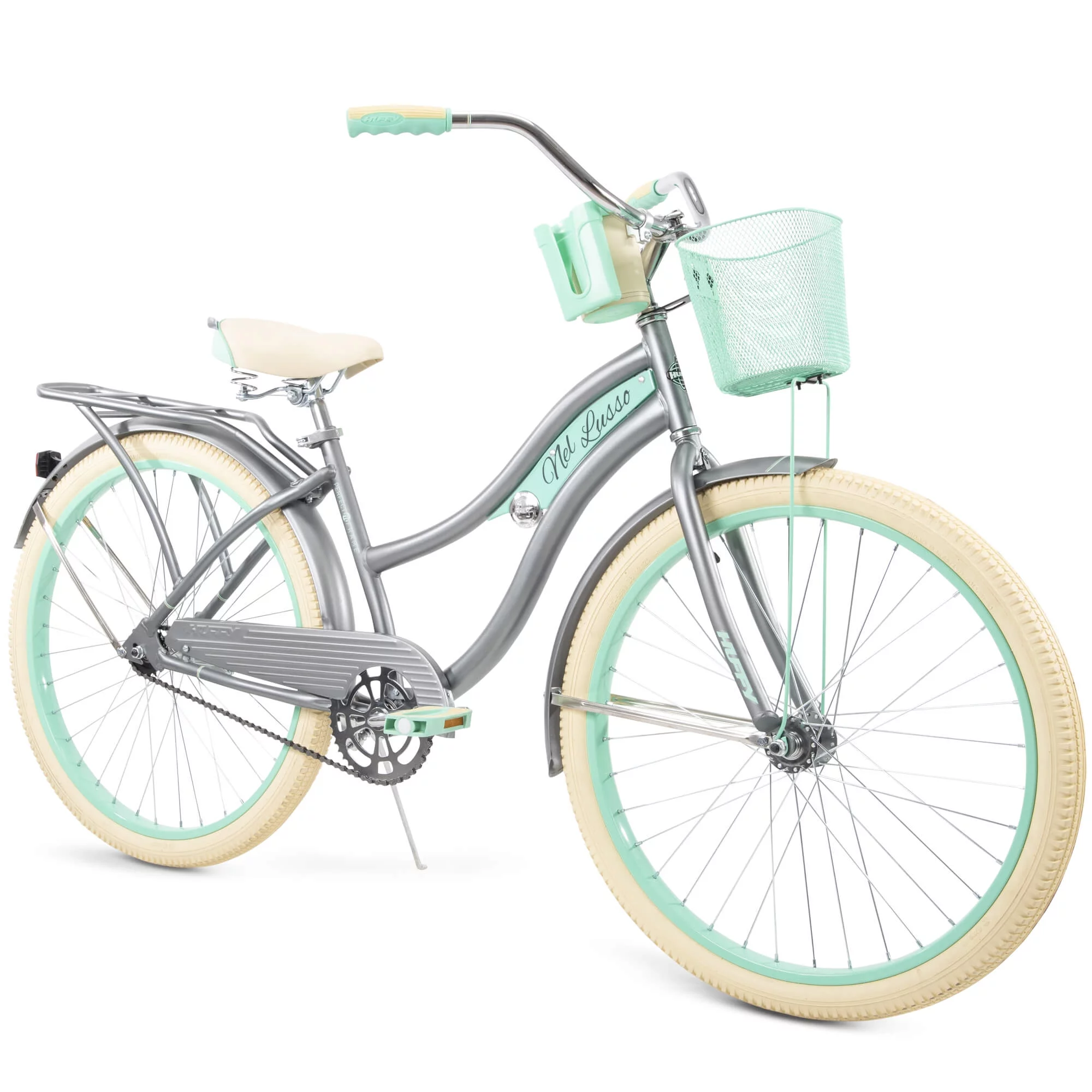 Huffy, Nel Lusso Classic Cruiser Bike with Perfect Fit Frame, Women's, Gray, 26