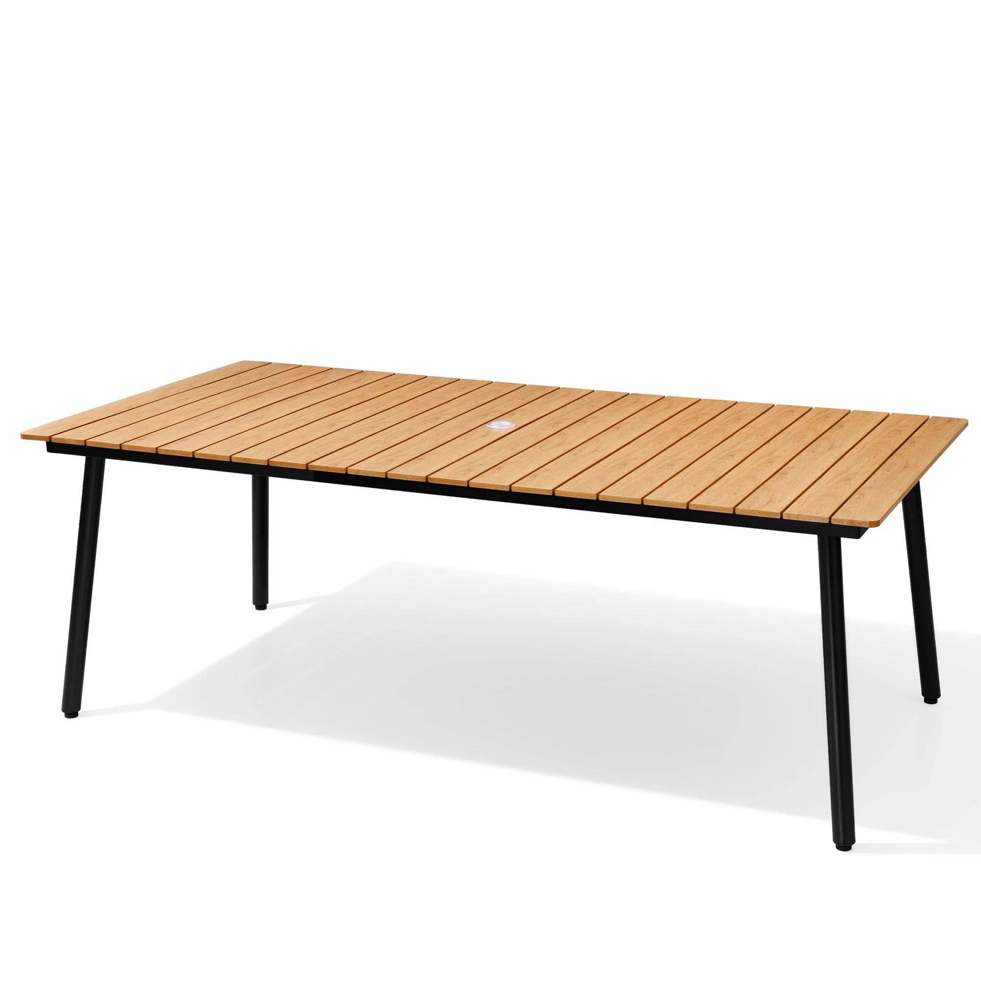 Pellebant Patio Outdoor 82in Rectangular Wooden-Like Top Dining Table for 6-8 Person,Brown