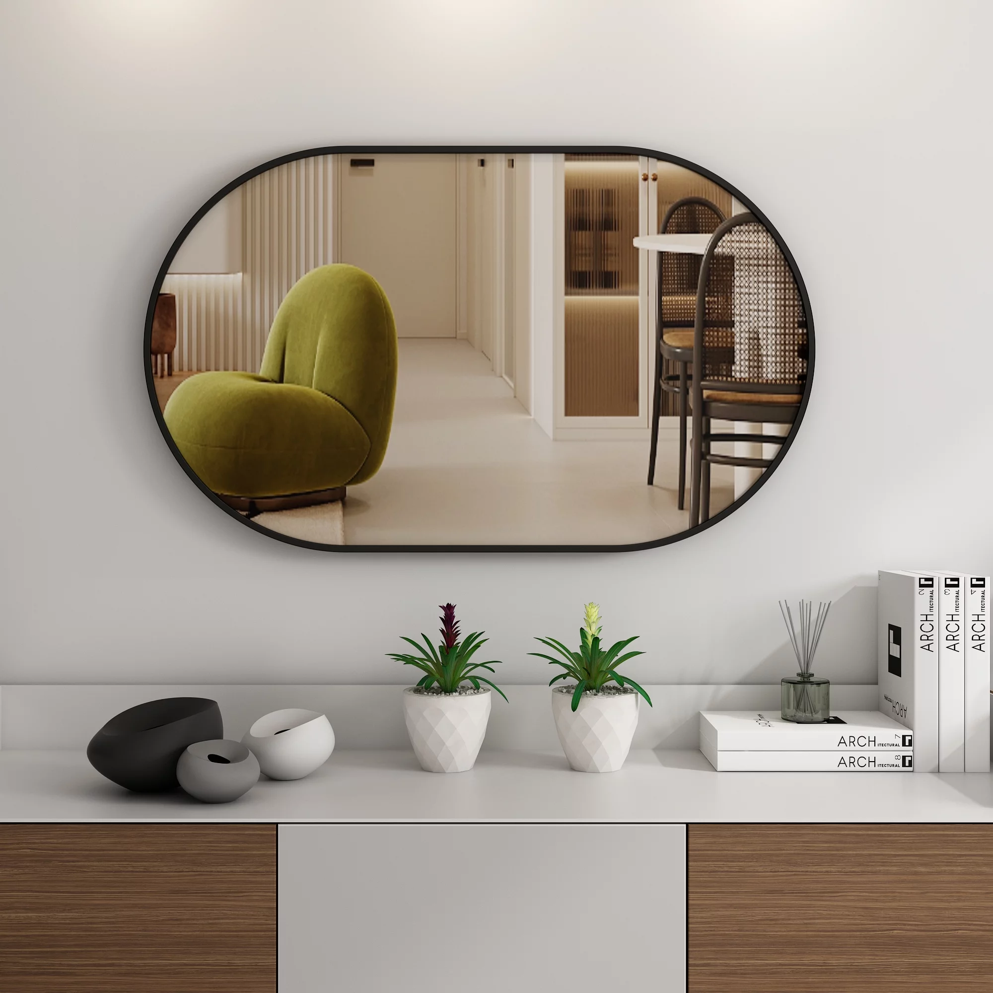 Biyatuos Oval Wall Mirror 30