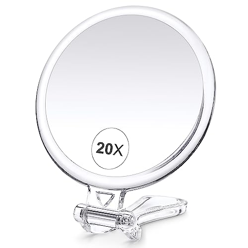 B Beauty Planet 30X Magnifying Mirror for Travel with Handle, Double-Sided 1X/30X Magnification Hand Mirror for Makeup
