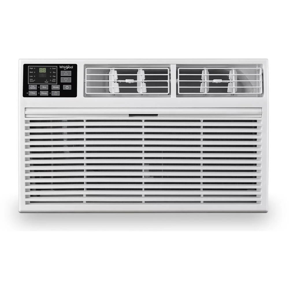 Whirlpool 12,000 BTU 230-Volt Through-the-Wall Air Conditioner, Dehumidifier | AC for Rooms up to 550 Sq.Ft | Remote Control | Digital Display | 24H Timer | WHAT122-2AW