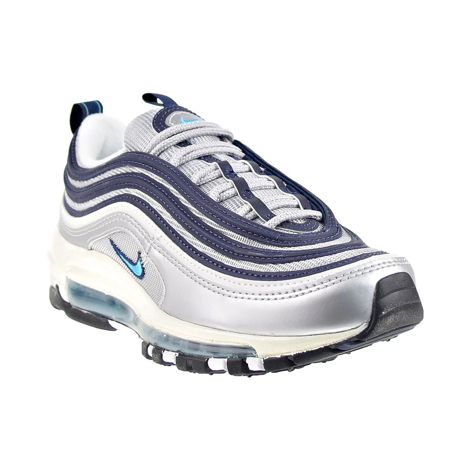 Nike Men's Air Max 97 Shoes, Metallic Silver/Chlorine Blue, 7.5