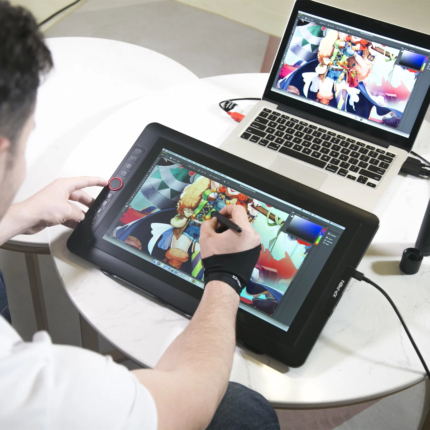 XP-PEN Artist 15.6 Pro Graphics Drawing Tablet Full-Laminated Pen Display with 60 Degree Tilt Function, Red Dial, 8192 Levels Pen Pressure