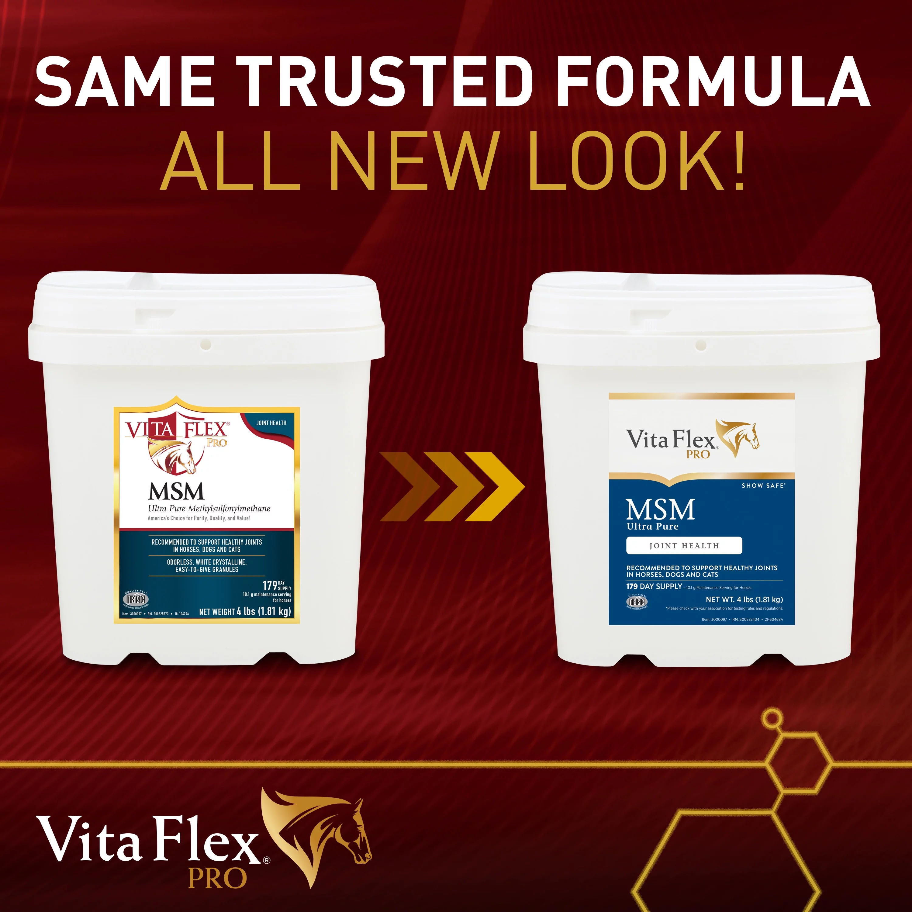 Vita Flex Pro MSM Quality Joint Supplement for Horses White 4 Pounds