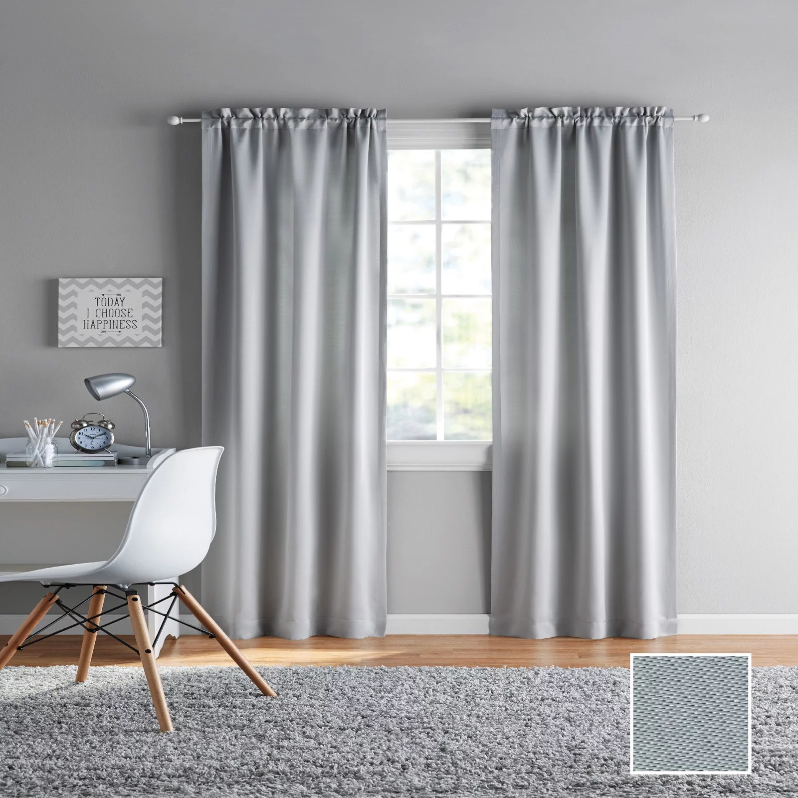 Eclipse Traditional Rod Pocket Room Darkening Curtain Panel, 54