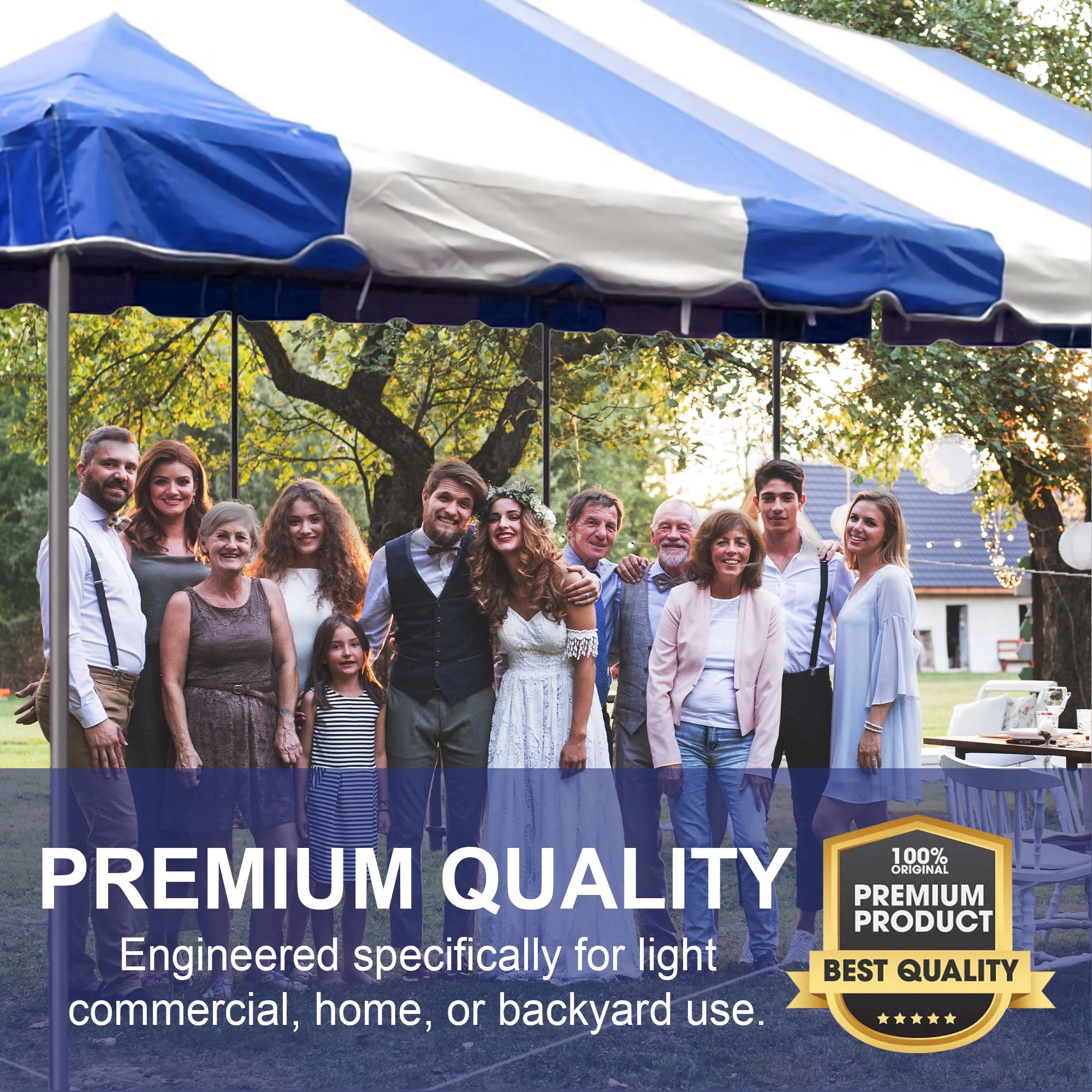 Party Tents Direct Weekender Outdoor Canopy Pole Tent, Blue, 20 ft x 40 ft