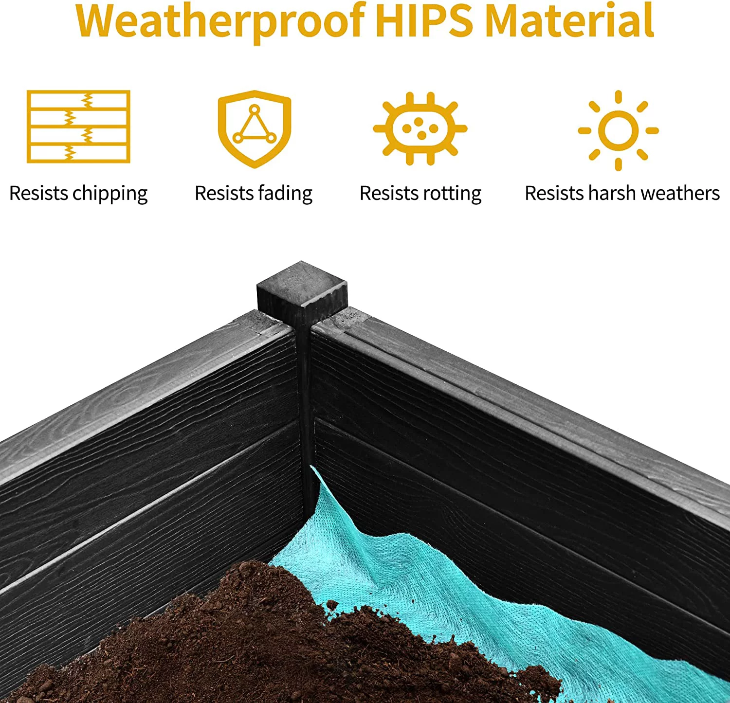 DWVO Outdoor Elevated Raised Garden Bed Planter Box with Legs & Shelf for Vegetables,Black