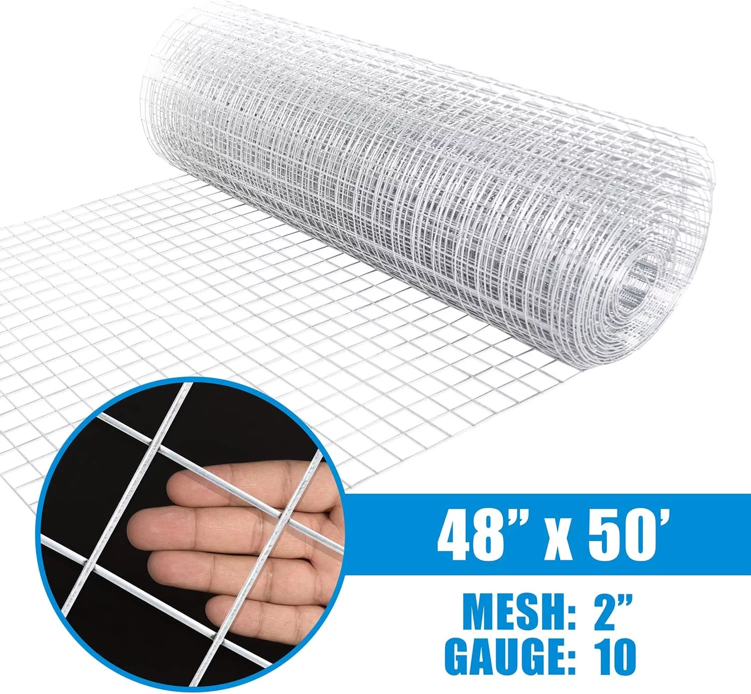 Fencer Wire Heavy Duty 10 Gauge Galvanized Welded Wire Fence, 2