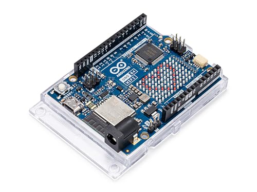 Arduino UNO R4 WiFi [ABX00087] – Renesas RA4M1 + ESP32-S3, Wi-Fi, Bluetooth, USB-C, CAN, 12-bit DAC, OP AMP, Qwiic Connector, 12x8 LED Matrix for Advanced IoT & Embedded Projects