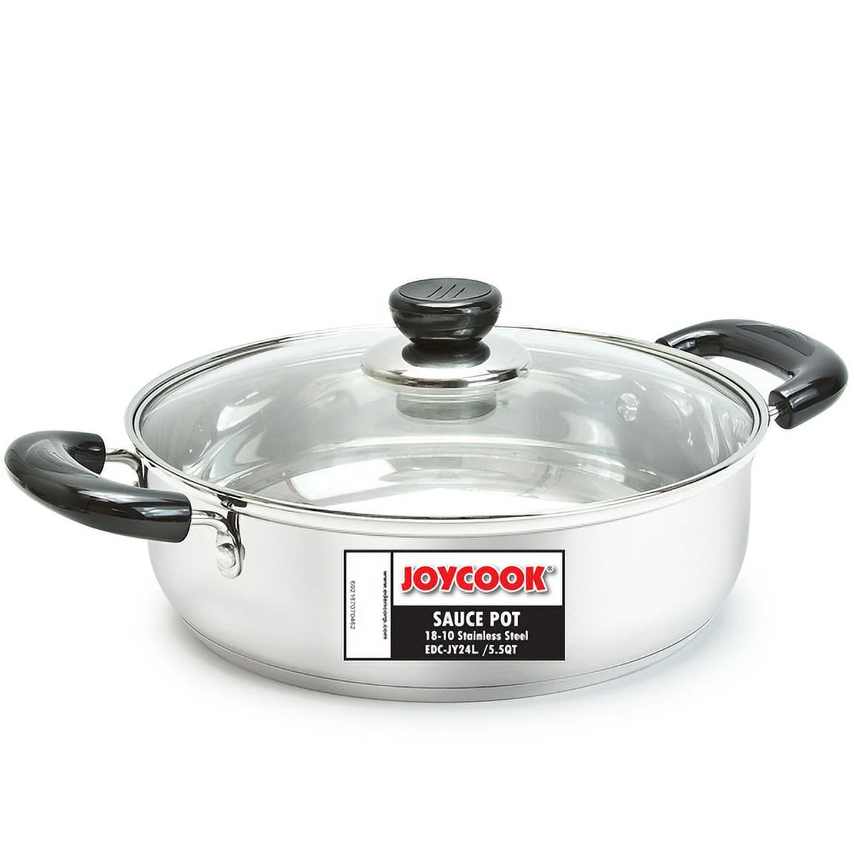 JOYCOOK Sauce Pot with Glass Lid 9.5 inch(24cm) 18/10 Stainless Steel Tri-Ply Bottom