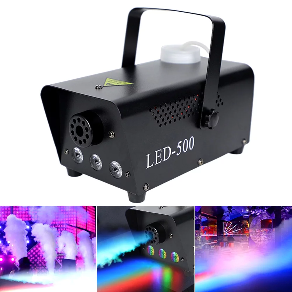 OWSOO Fog Machine for Bar Party and Private Room, Wireless Remote Control, 500W-LED Lights and Colorful Lights Stage Equipment