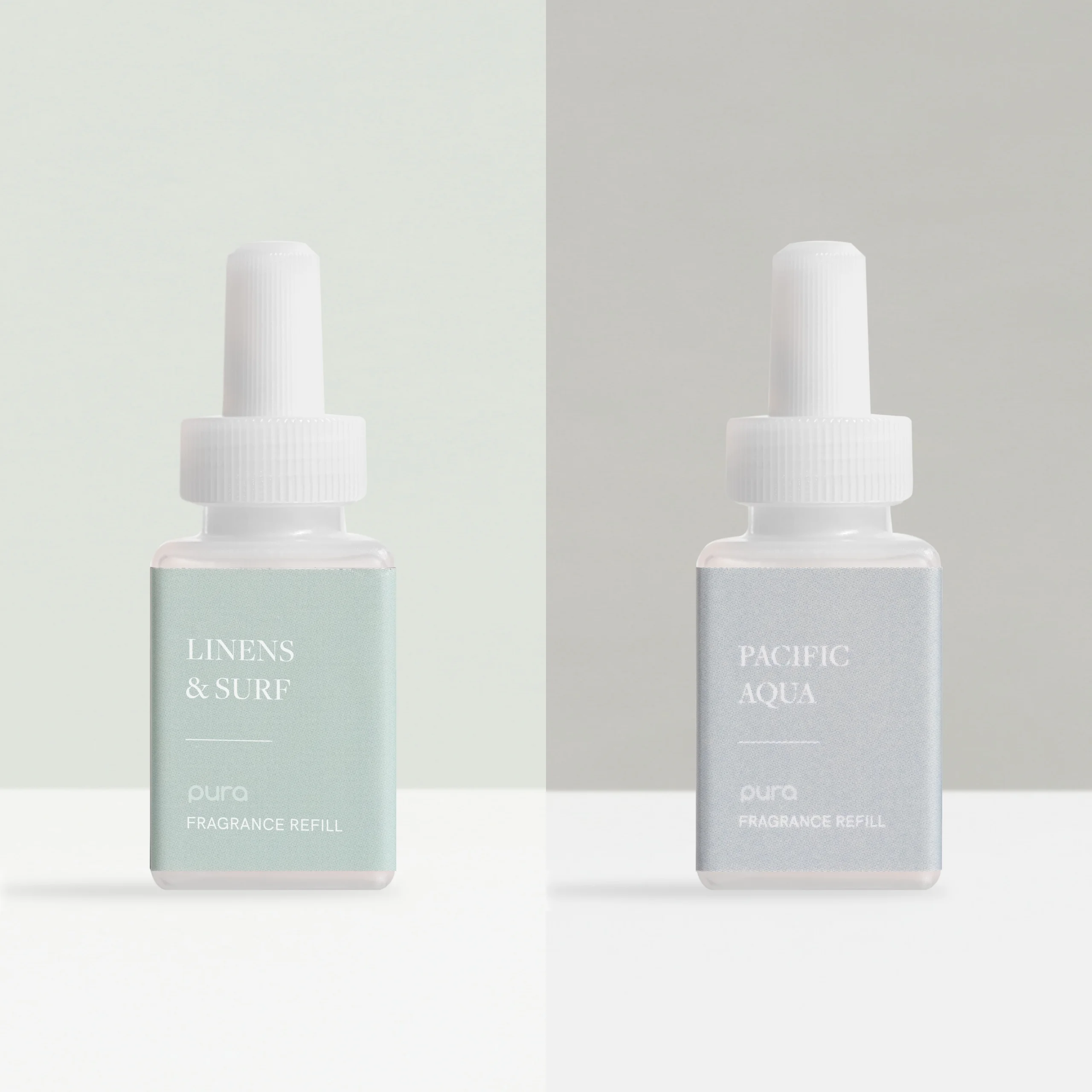 Pura - Smart Home Fragrance Device Starter Set V3 - Scent Diffuser for Homes, Bedrooms & Living Rooms - Includes Fragrance Aroma Diffuser & Two Fragrances - Linens & Surf and Pacific Aqua