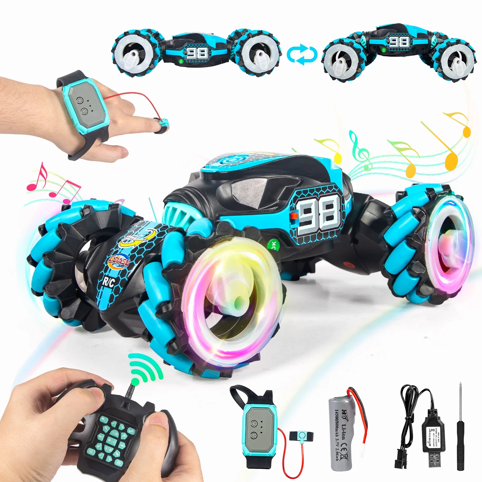 Iris RC Stunt Gesture Sensing Car Remote-Control Toy | Blue