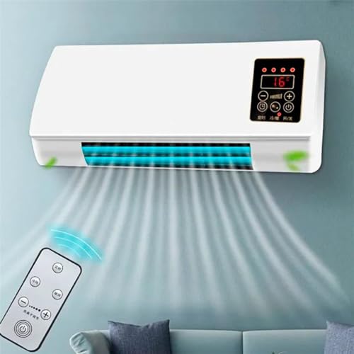 Wall mounted air conditioner ductless, Wall mounted air conditioner for bedroom, 2 in 1 portable air conditioning fan, Ac unit for bedroom with smart remote control, 8h intelligent timing