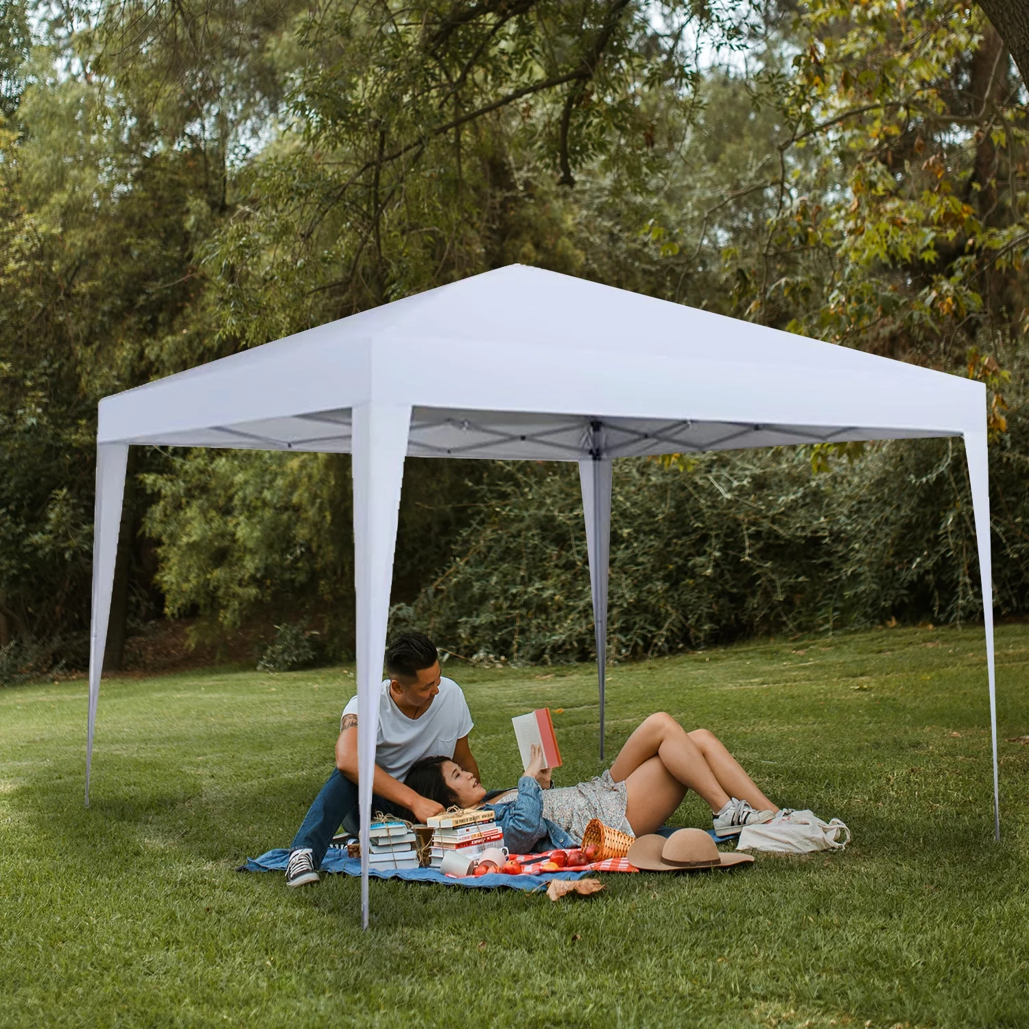 Mother's Day Sales - 10 x 10 ft Pop-Up Canopy Tent Gazebo for Beach Tailgating Party White