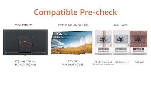 Amazon Basics Full Motion Articulating TV Wall Mount, with Swivel and Tilt, for 26