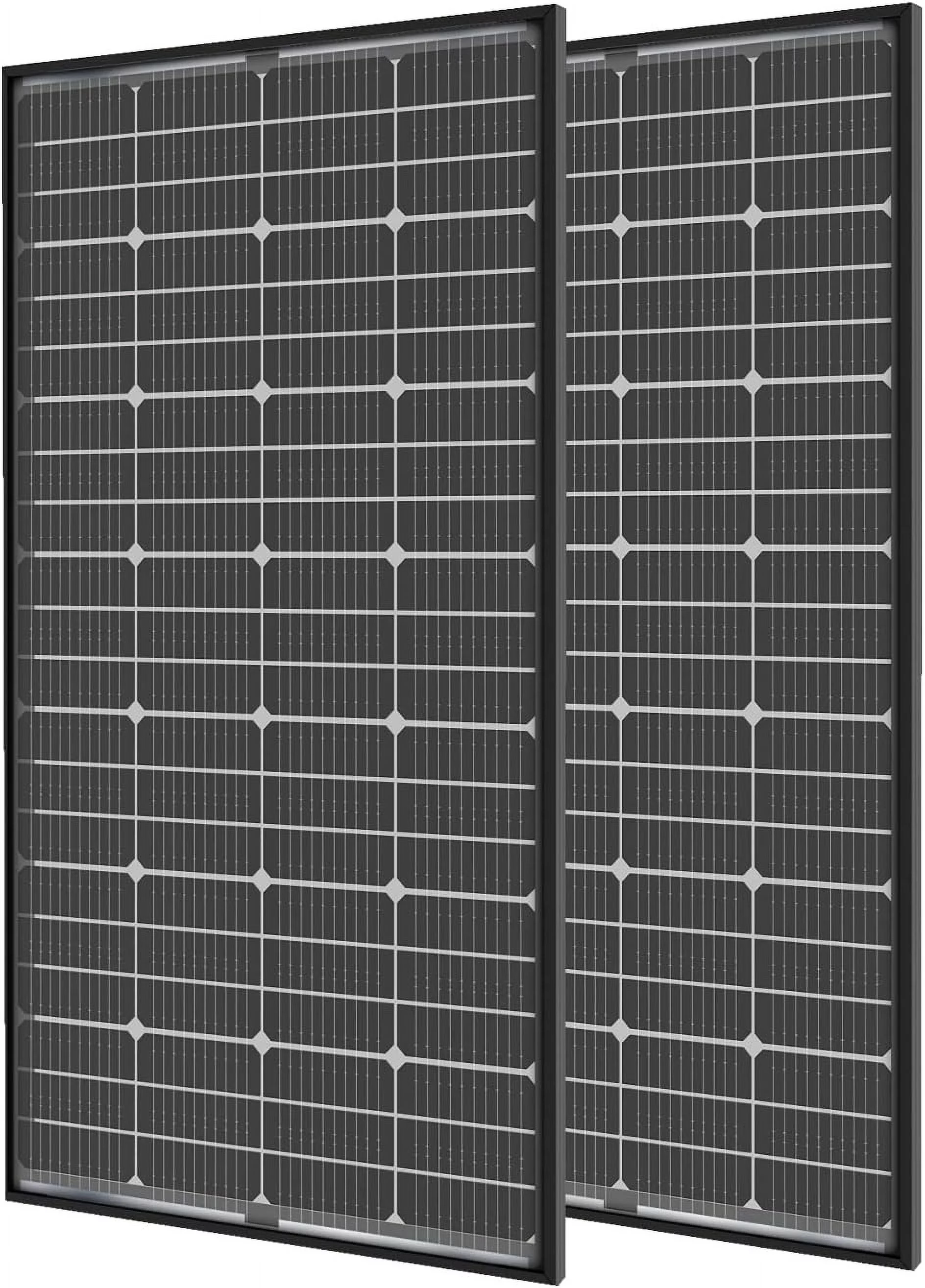 JJN Bifacial 2PCS 10BB 200W Mono Solar Panels 12V High Efficiency Solar Panel for Off-Grid System