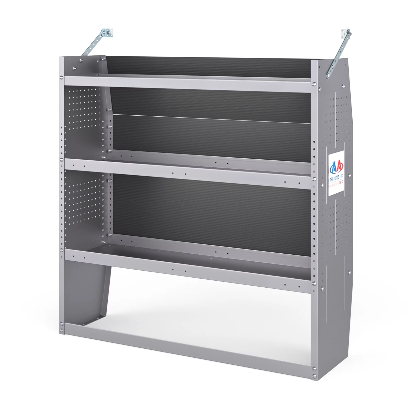 AA Products SH-4304 Steel Van Shelving Storage System Fits for NV200, Transit Connect 2014+, Promaster City and Chevy City Express, Contoured Shelving Unit, 42