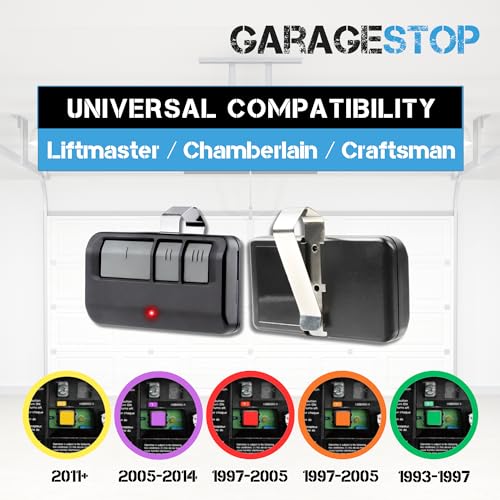 Garage Stop 2X for 893LM 893Max Chamberlain Craftsman Liftmaster Garage Door Opener Remote, 1993 to Present Garage Clicker, Universal Garage Door Opener Remote