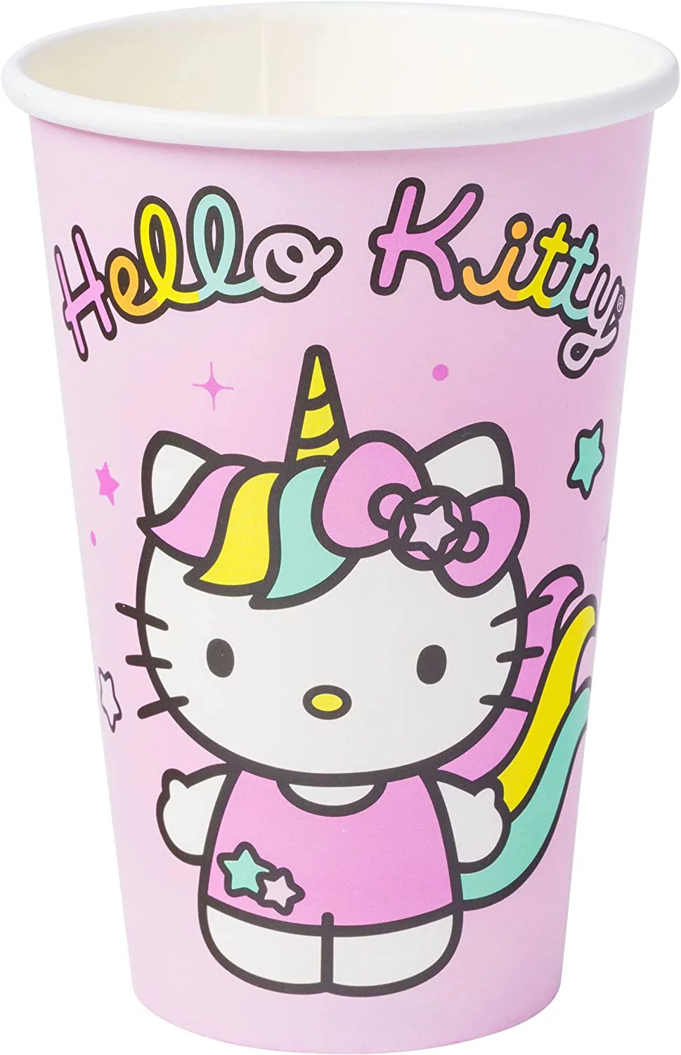 Hello Kitty Unicorn Rainbow Toss Paper Plates Cups Napkins Party Pack Set, 60 Piece
