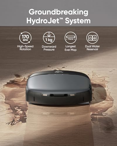 eufy S1 with All-in-One Station, HydroJet Robot Vacuum and Mop Combo, 8,000 Pa Suction, Smart Obstacle Avoidance, Multi-Level Mapping, Mop Auto-Retraction, Perfect for Pet Hair