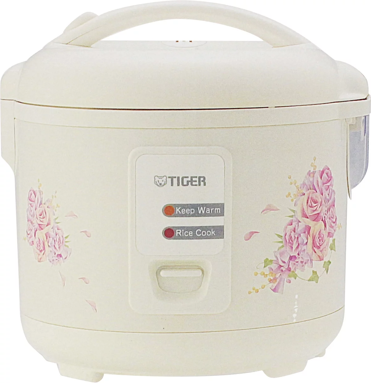 TIGER 10 CUP ELECTRIC RICE COOKER WARMER.  KEEP WARM A MAXIMUM OF 12 HOURS.  INCLUDES STEAM BASKET, SPATULA, AND RICE MEASURING CUP.