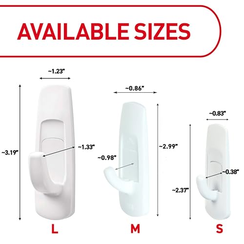 Command Large Utility Hooks, 7-Hooks, 12-Strips, Organize Damage-Free