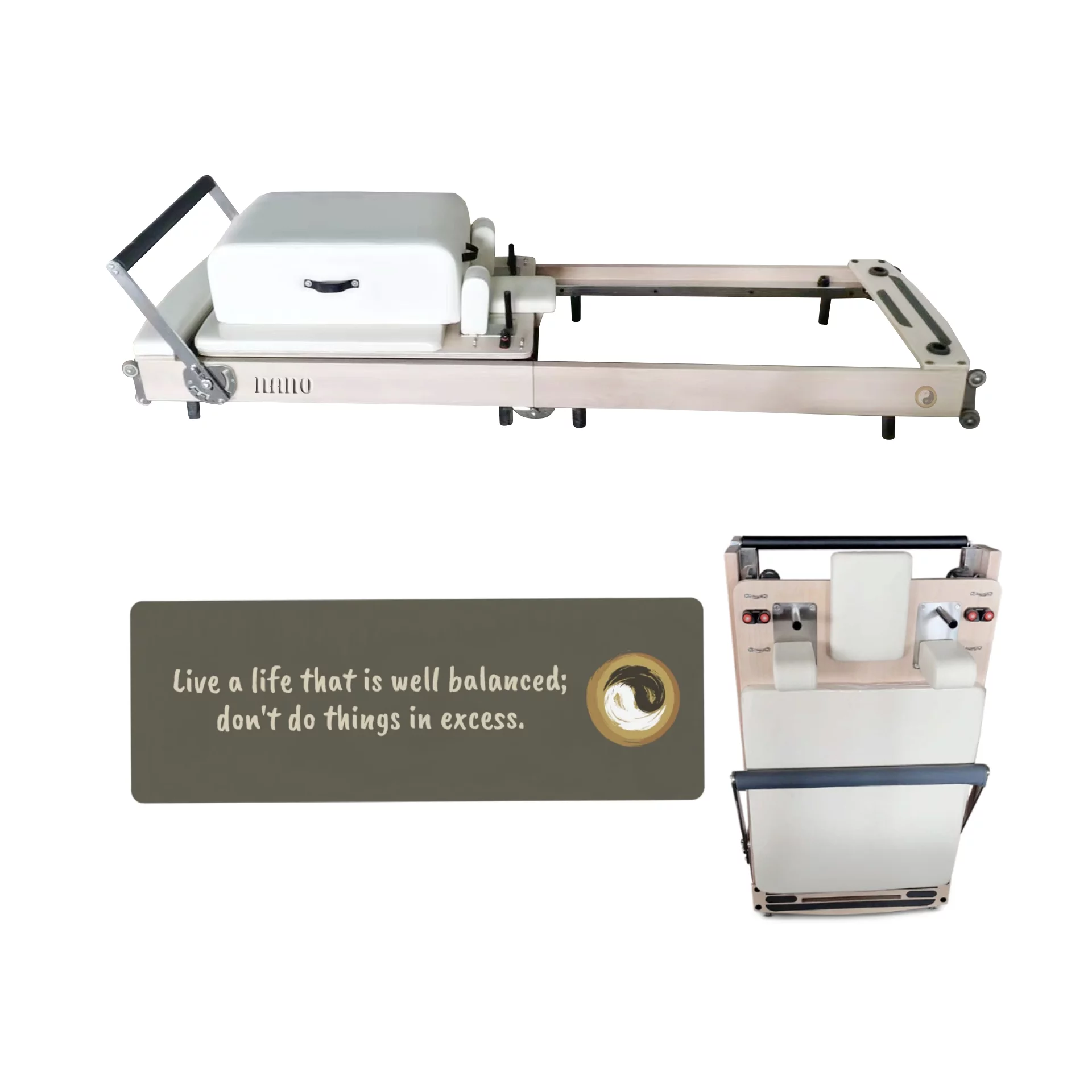 Nano Advanced - White Cherry Wood Pilates Reformer By PersonalHour