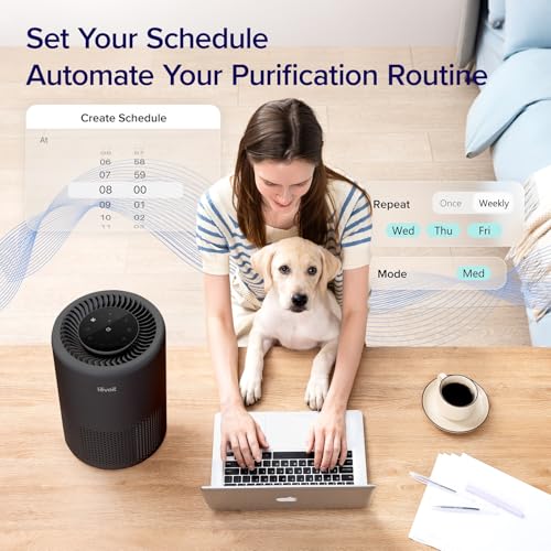LEVOIT Air Purifier for Home Bedroom, Smart WiFi Alexa Control, Covers up to 916 Sq.Foot, 3 in 1 Filter for Allergies, Pollutants, Smoke, Dust, 24dB Quiet for Bedroom, Core 200S-P, White