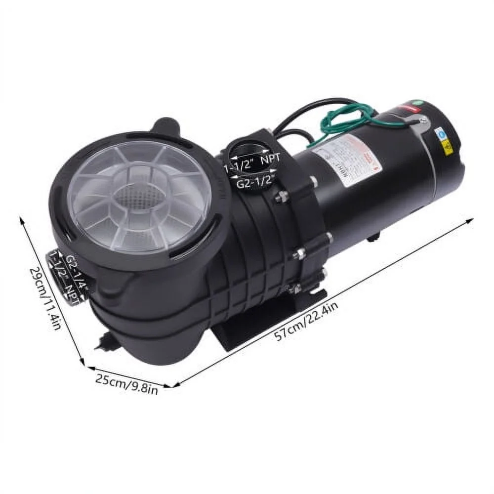 2.0HP Swimming Pool Pump Motor Hayward w/Strainer Filter In/Above Ground 7080GPH