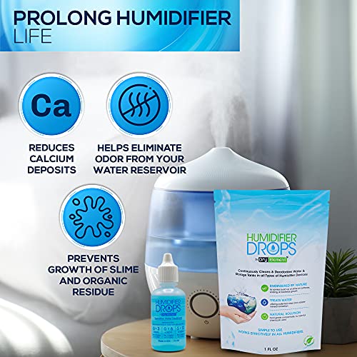 The Original Humidifier Drops - Premium Food Grade Concentrate, Slows Down Residue Accumulation on Surfaces, Minimizes Scaling - Freshens Water in All Humidifier Models, 100+ Day Supply, Made in USA