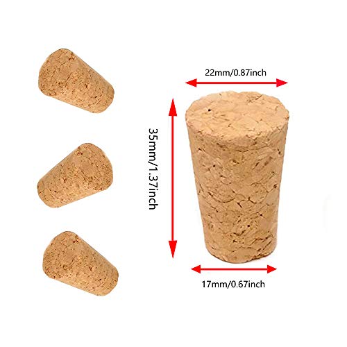 30 Pack Natural Soft Wood Corks, Tapered Cork Wooden Beer Bottle Stopper for Wine Making Craft, Leakproof