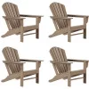 Westin Outdoor Patio Adirondack Chair (Set of 4), Weathered Wood