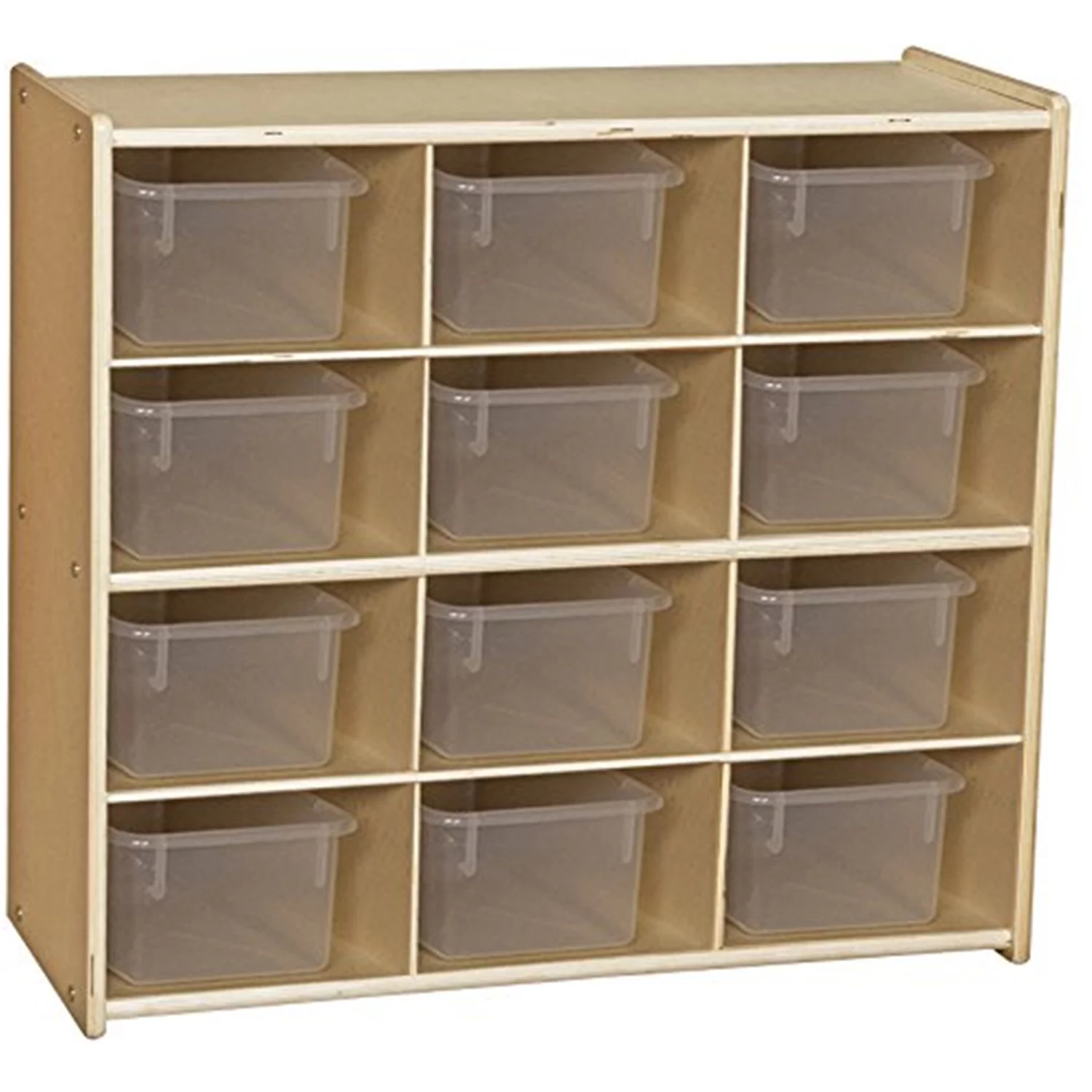 Contender  Contender Baltic Birch 12-Cubby Storage Unit With Clear Tubs-Rta
