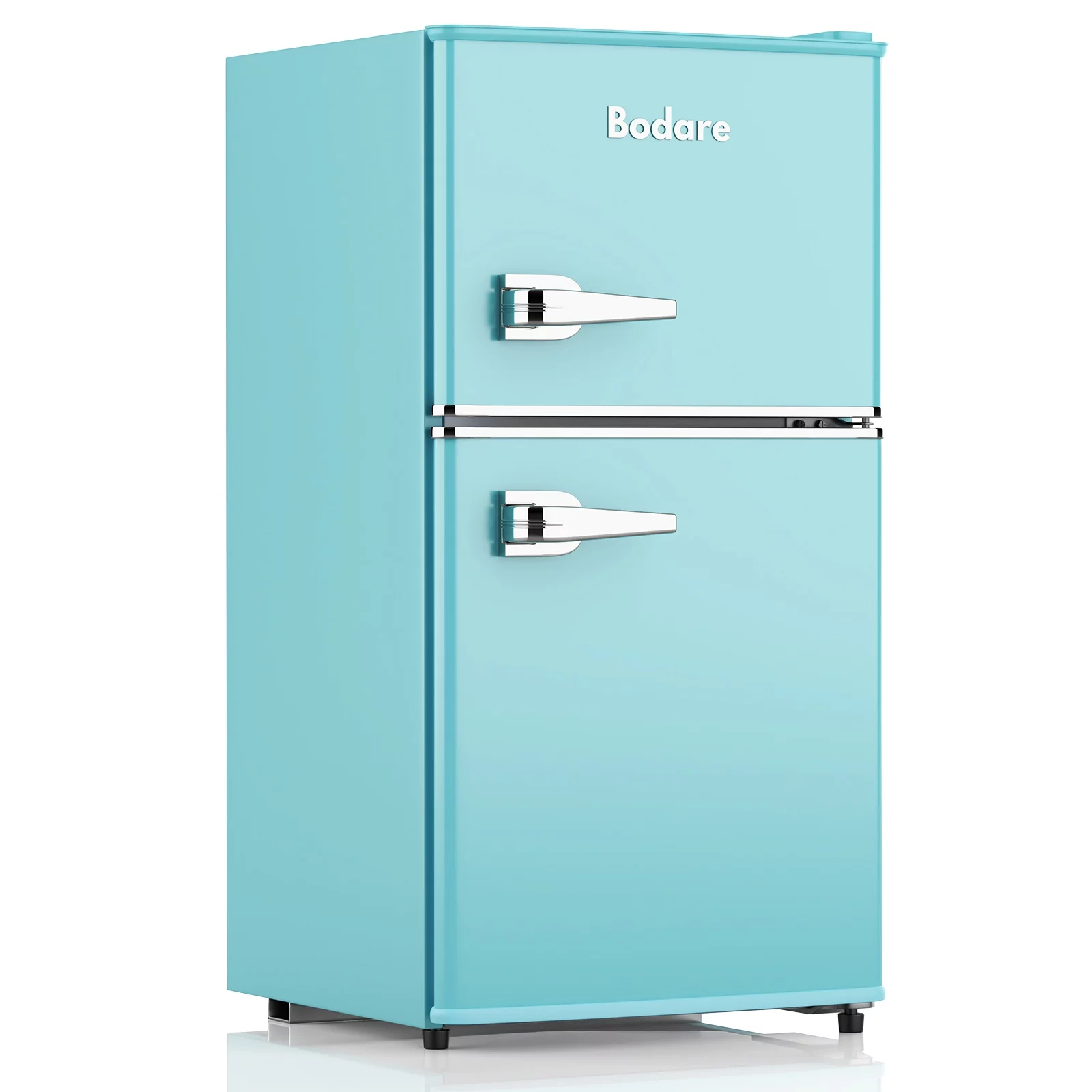 Bodare Retro Mini Fridge with Freezer: 3.2 Cu.Ft Mini Refrigerator with 2 Doors - Small Refrigerator Energy-Saving Compact Refrigerator - Small Fridge for Bedroom Dorm,Blue