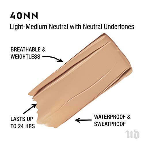 Urban Decay Stay Naked Weightless Liquid Foundation, Waterproof Face Makeup, Buildable Medium Coverage with No Caking, Real-Skin Matte Finish, Lasts Up to 24 Hours, Vegan, Cruelty-free - 1 fl oz