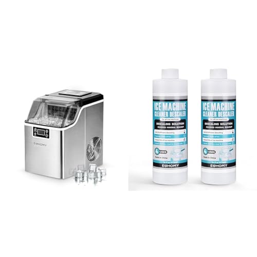 EUHOMY Ice Cube Maker Machine Countertop, 2 Ways to Add Water, 45Lbs/Day 24 Pcs Ready in 13 Mins, Self-Cleaning Portable Compact, with Ice Scoop & Basket, Perfect for Home/Kitchen/Office/Bar