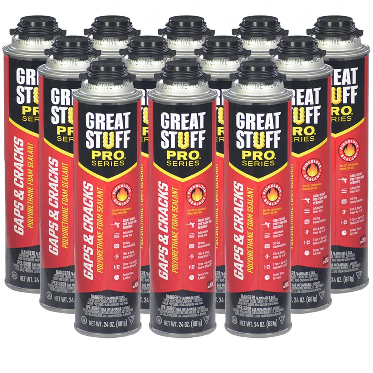 Great Stuff Pro Gaps and Cracks 24oz Spray Foam Insulation (Case of 12) - 341557