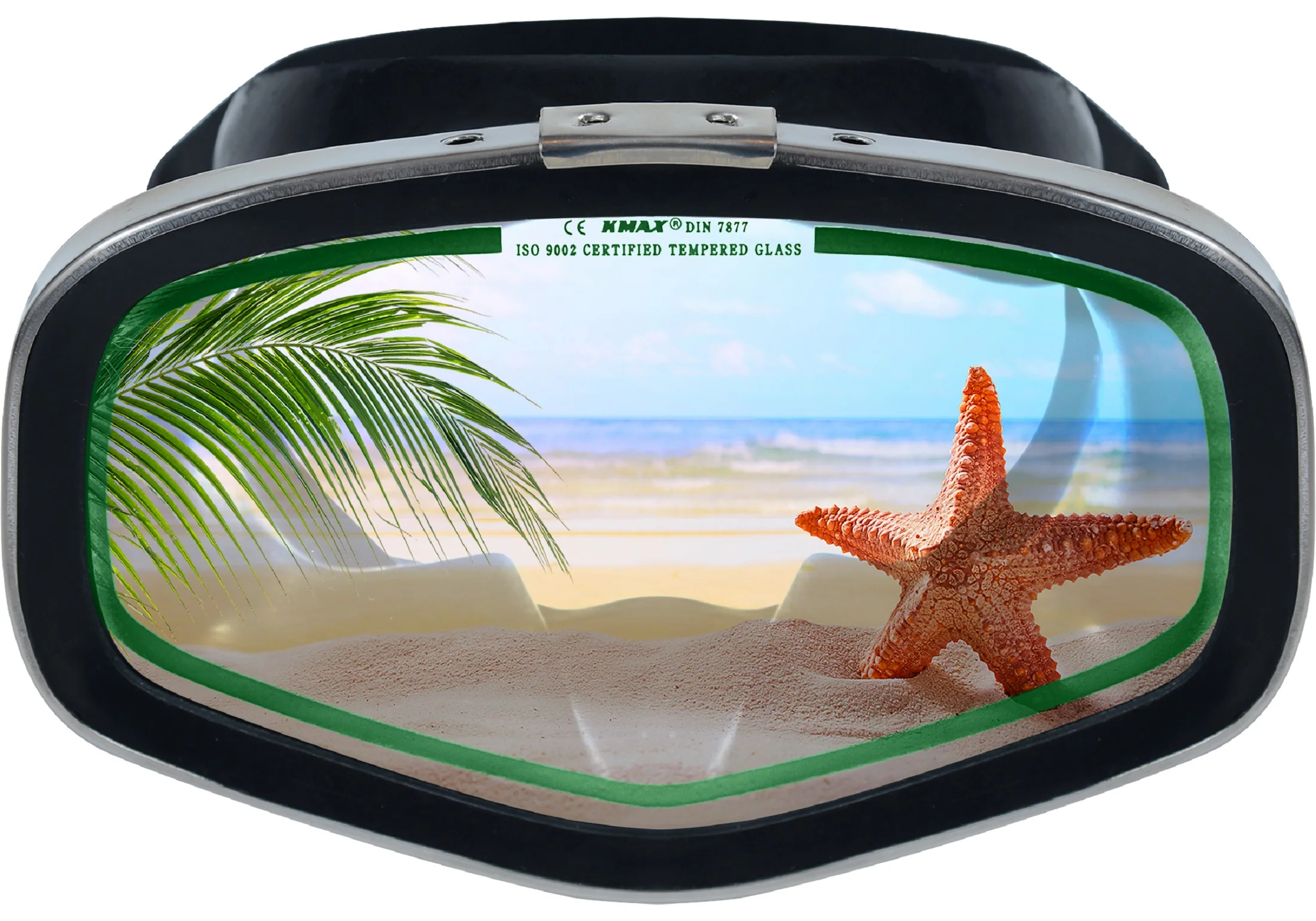 Hanway Adva Snorkel Mask – Tempered Glass Diving Goggles - Scuba Mask for Professional Diving and Snorkeling – Adjustable Buckle Silicone Molding Swimming Mask-Green