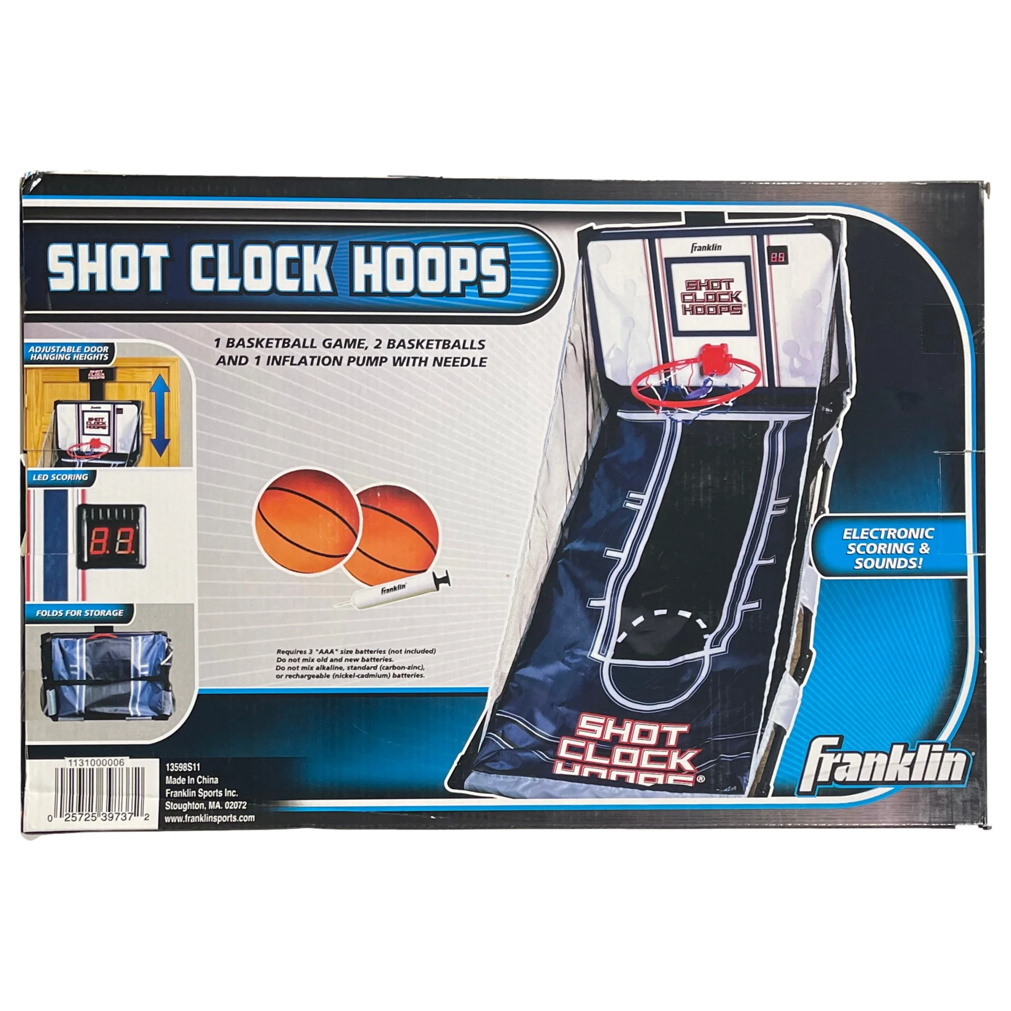 Franklin Sports Shot Clock Hoops Over the Door Basketball Game, Electronic Score