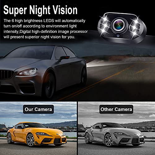 Backup Camera Easy Setup Plug-Play: HD 1080P No-Delay Waterproof - Clear Night Vision Rear View Camera with Monitor for Car Truck SUV - LK3