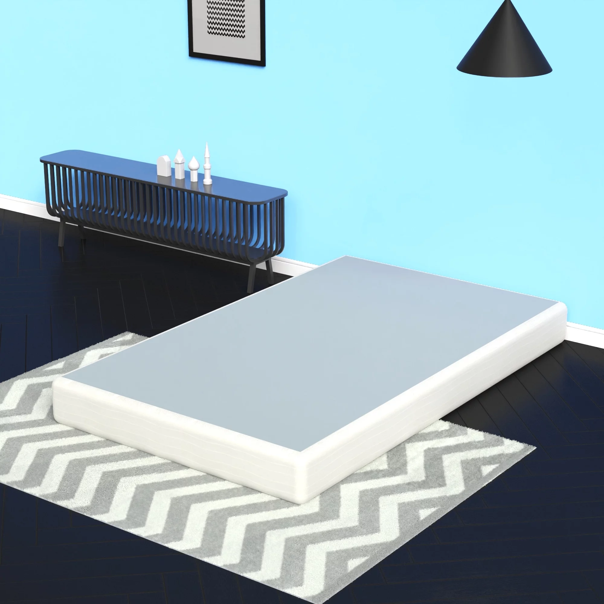 Spring Coil ONETAN, 4.5-Inch & 8-Inch Sturdy Wood Box Spring for Mattress Support - Durable and Easy to Assemble Natural Wood Foundation Firm Full