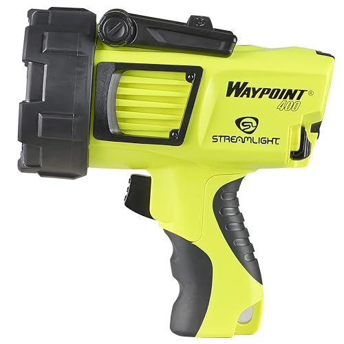 Streamlight 44910 Waypoint 400 Rechargeable 1400-Lumen Long Range Pistol-Grip Spotlight with 120V AC Charger and Polymer Holder/Mount, Yellow