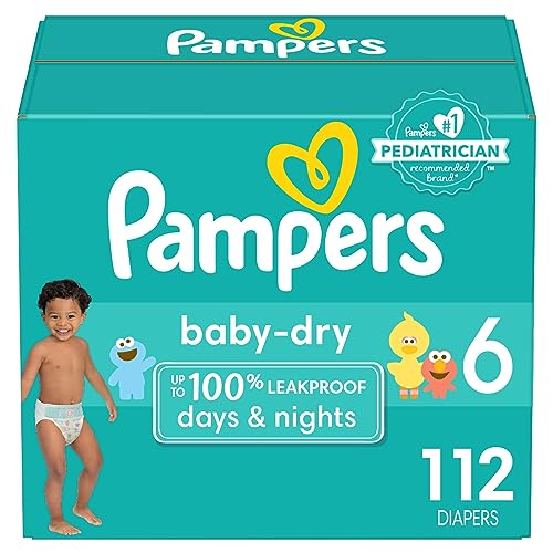 Pampers Baby Dry Diapers - Size 1, 120 Count, Absorbent Disposable Diapers