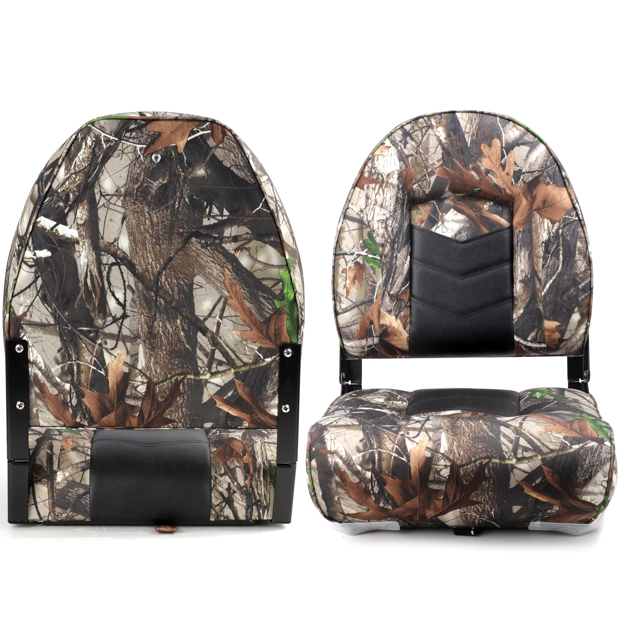NORTHCAPTAIN Premium High Back Folding Boat Seat,Stainless Steel Screws Included,Camo/Black(2 Seats)