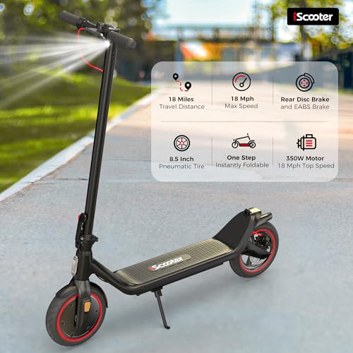 iScooter Electric Scooter for Adults, 18/12 Miles Long Range,22/19/18 Mph Top Speed, Commuting Electric Scooter with Cruise Control, Double Braking Systems Escooter for Adults and Teens
