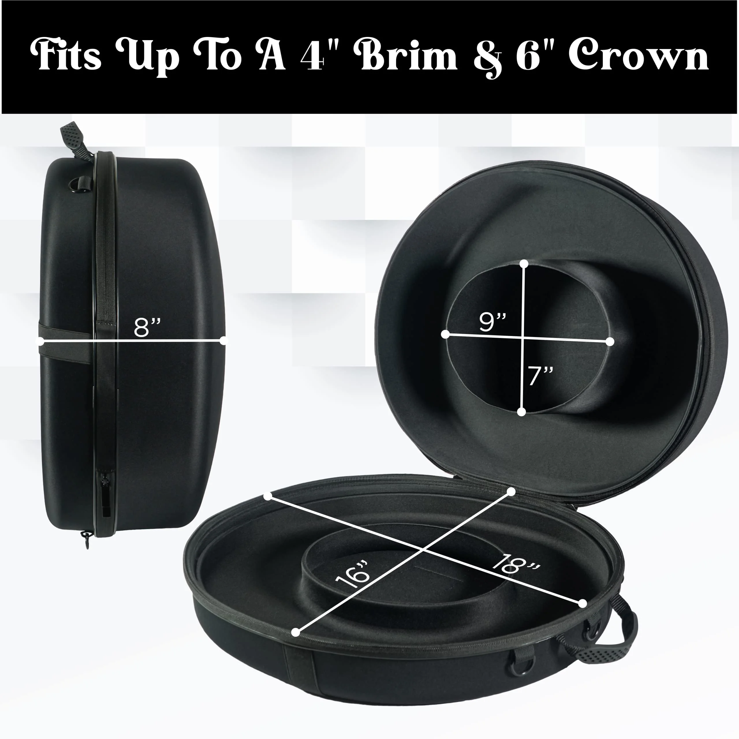 Atzi Hats Cowboy Hat Travel Box Large Wide Brim Fedora Case Universal Size Hat Carrier for Most Hats Carry-On Hat Bag Travelling Hat Boxes Western Cowgirl Hats Care - The Dallas